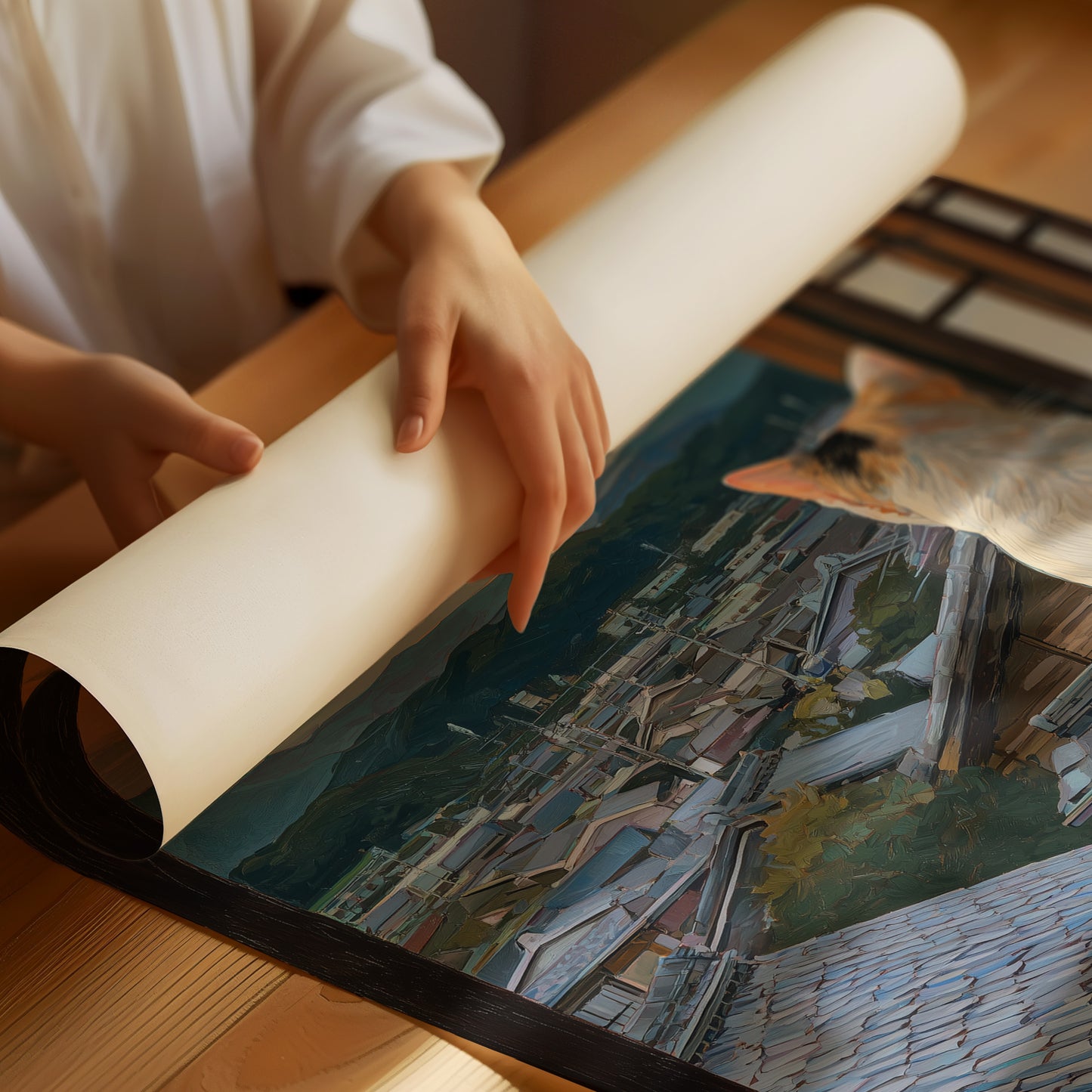 Calico Dreams On Window Ledge