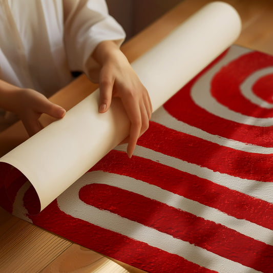 Crimson Paths Dance Through Silver