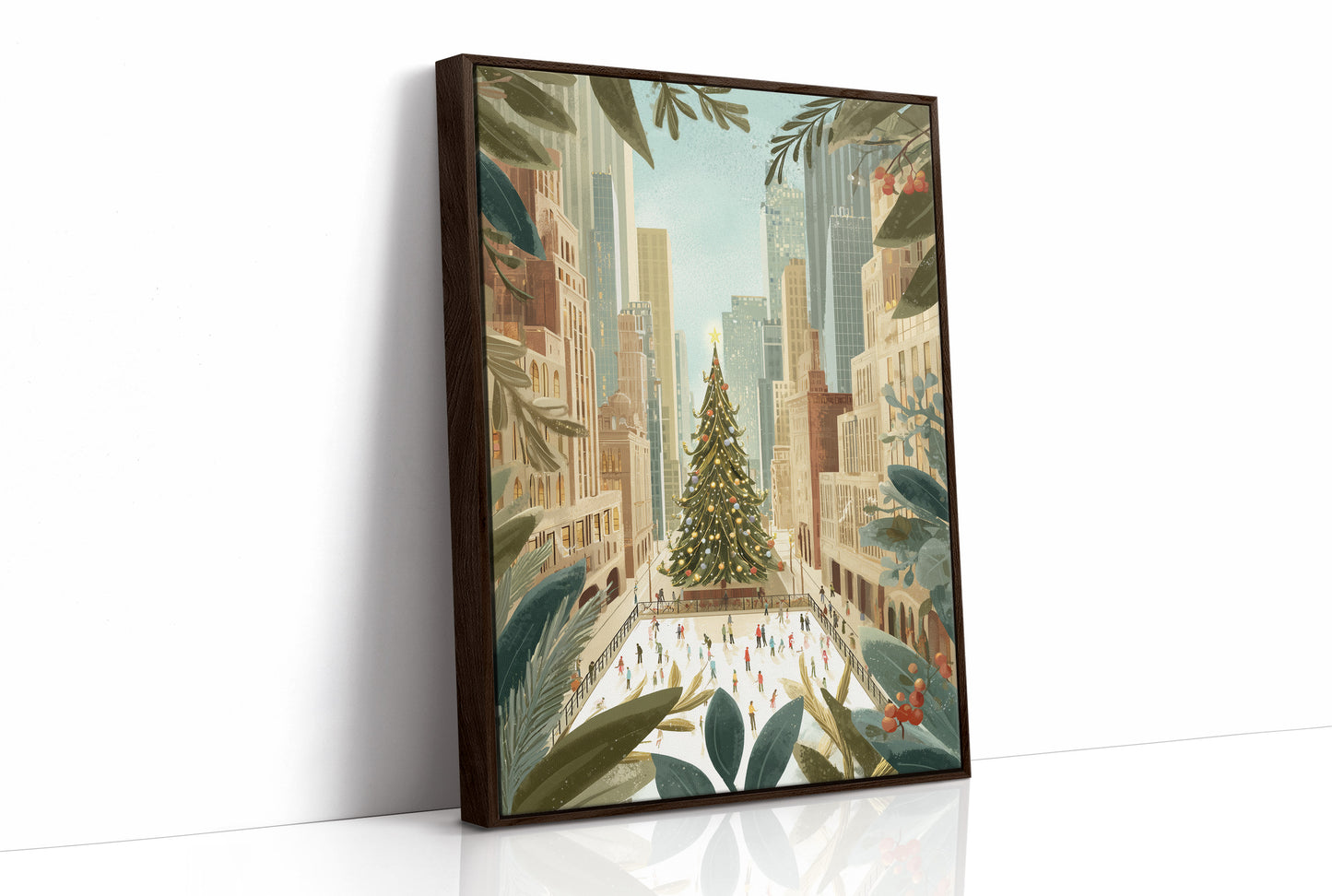 Metropolitan Yuletide: Skaters Beneath the Star