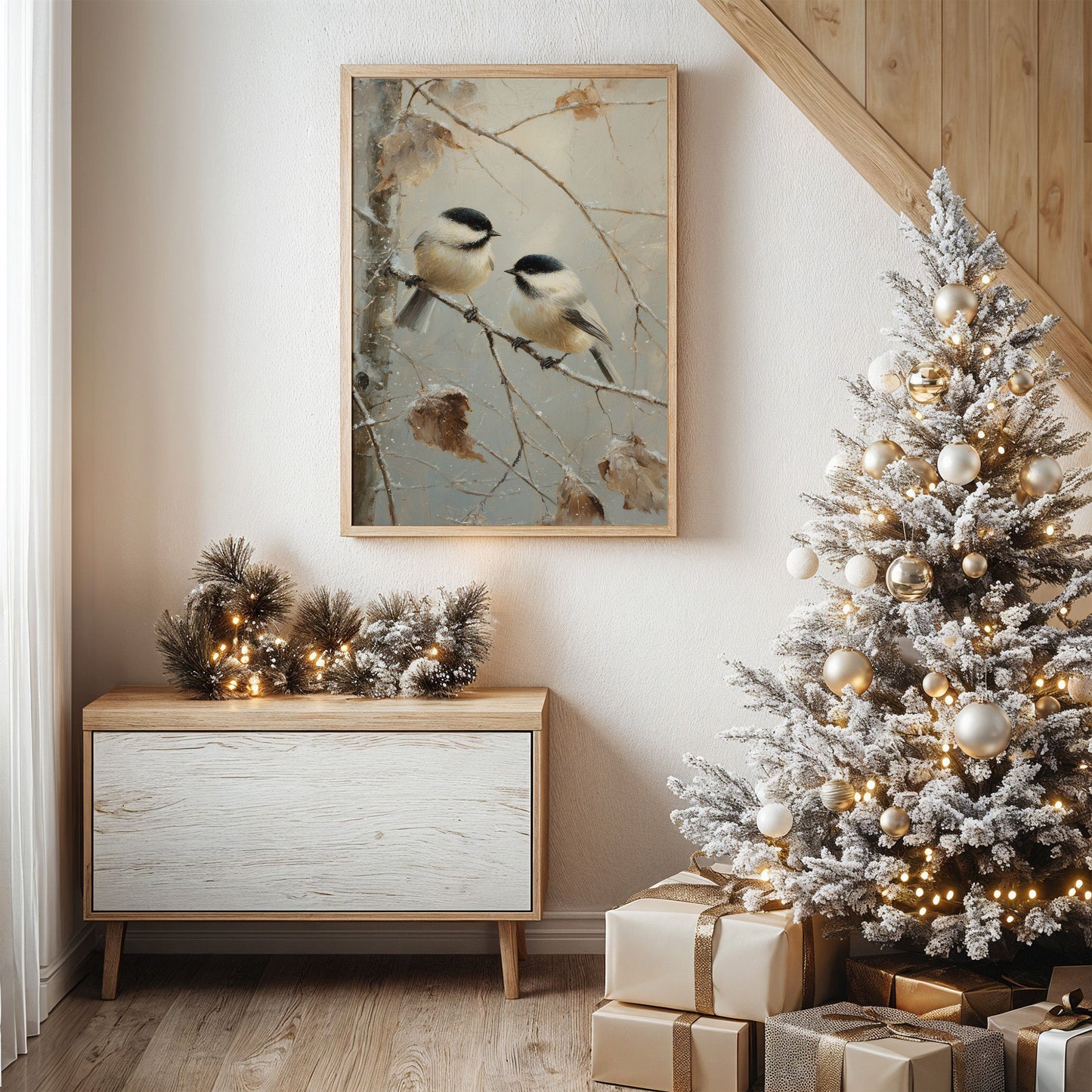 Winter Chickadees Share Morning Secrets