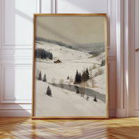A Cabin Stands Amidst Winter's Embrace