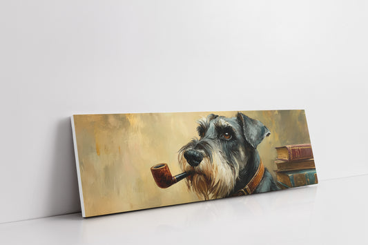 Scholarly Schnauzer With Pipe