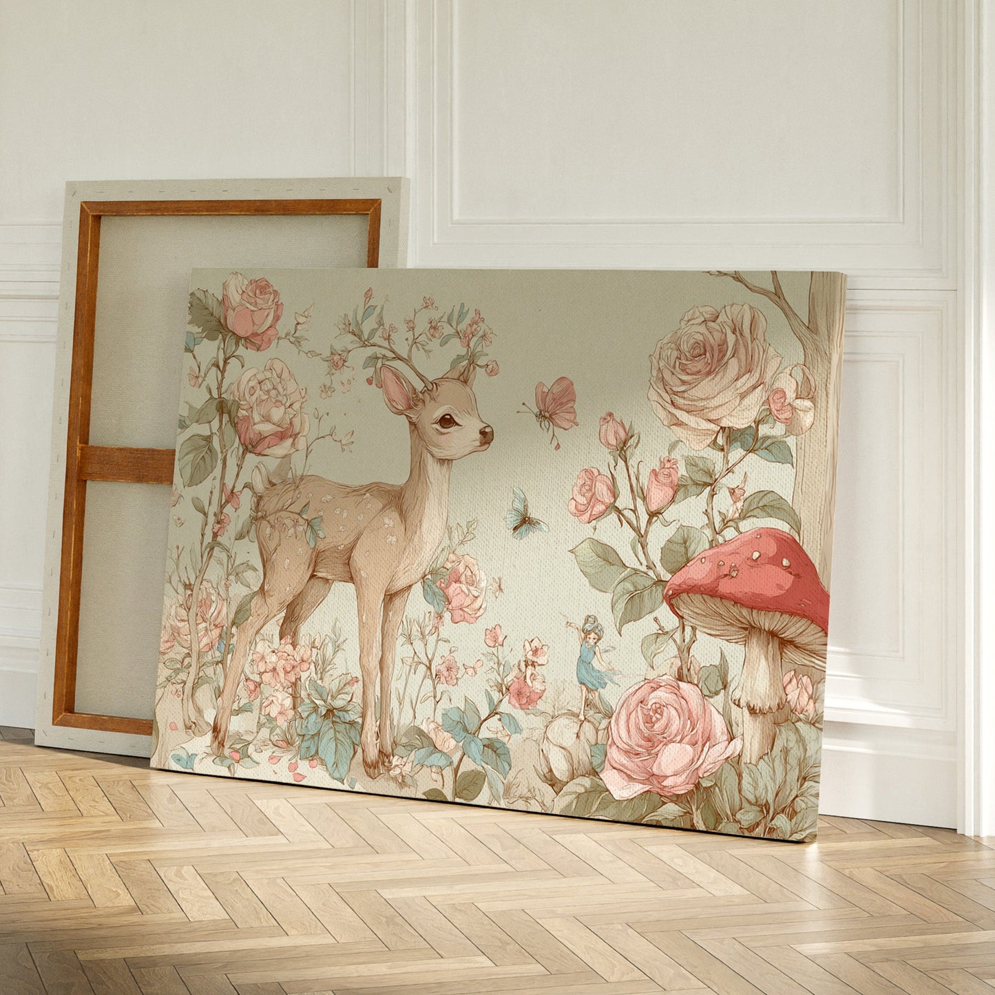 Fawn Dances Through Rose Garden Magic