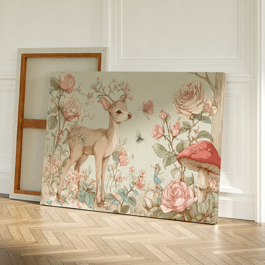 Fawn Dances Through Rose Garden Magic