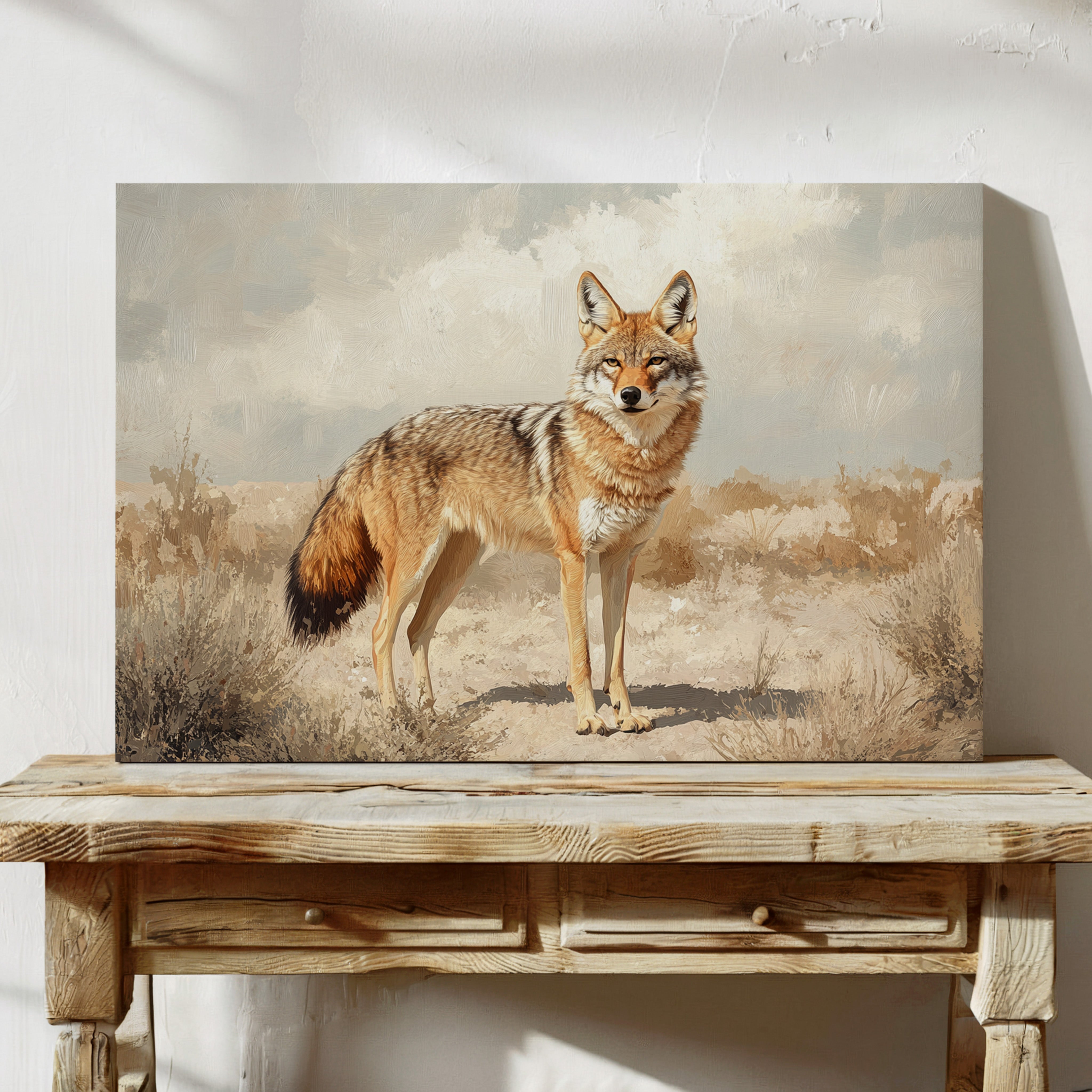 Lone Coyote in the Sun