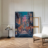 Vibrant Tokyo Street Art Print – Neon Cityscape Aesthetic