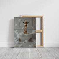 Giraffe in a Bathtub of Bubbles