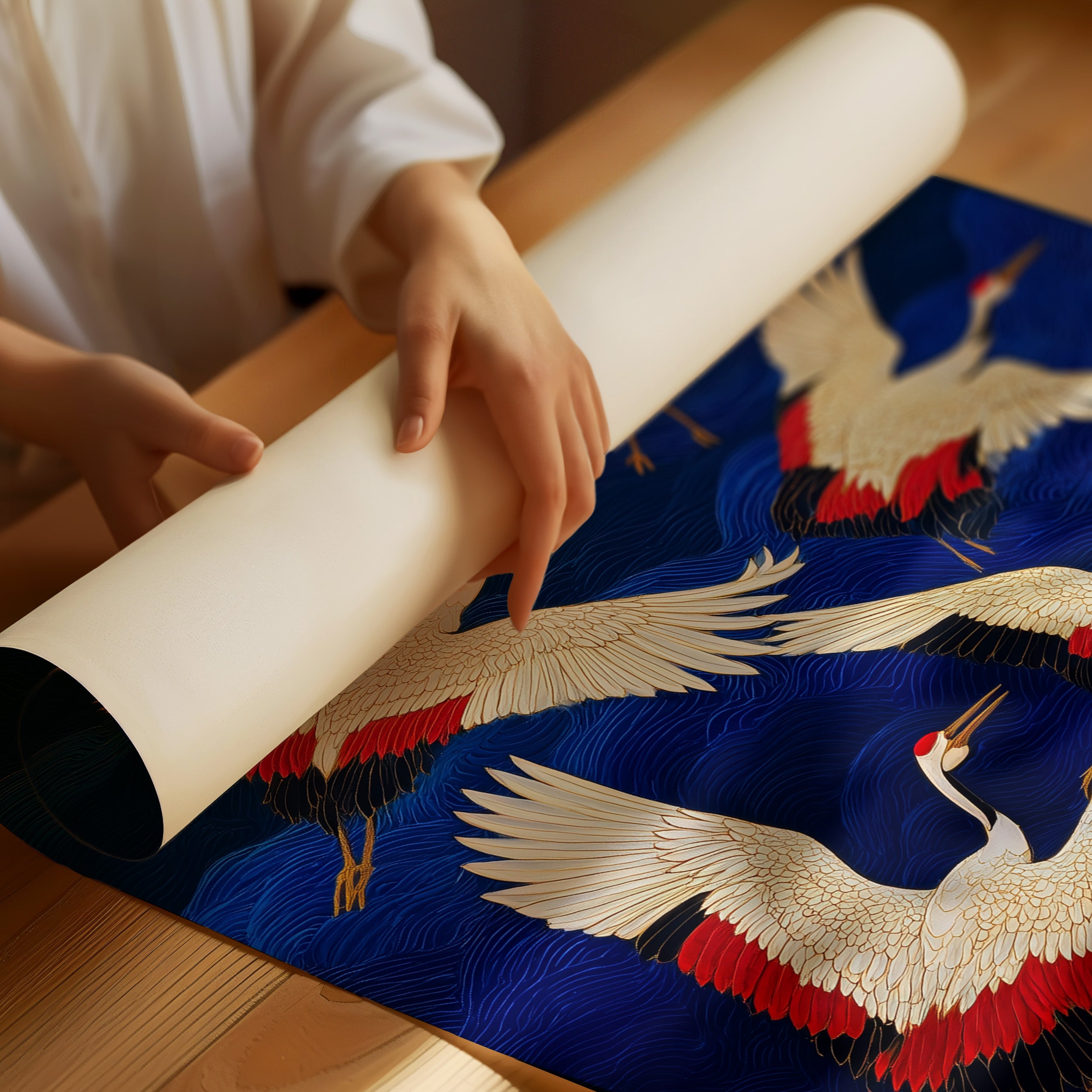 Cranes Paint The Midnight Sky