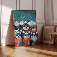 Cool Huskies Chase Winter Stars