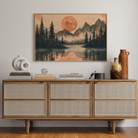 Copper Moon Bathes Mountain Lake