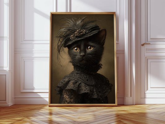 Regal Feline in Victorian Attire
