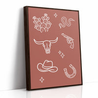 Desert Icons Under Terracotta Sky