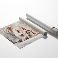 Pink Cottage Wears Winter's Crown