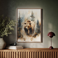 Majestic Bear Watercolor Print - Nature Wildlife Art - Gallery Canvas image 2