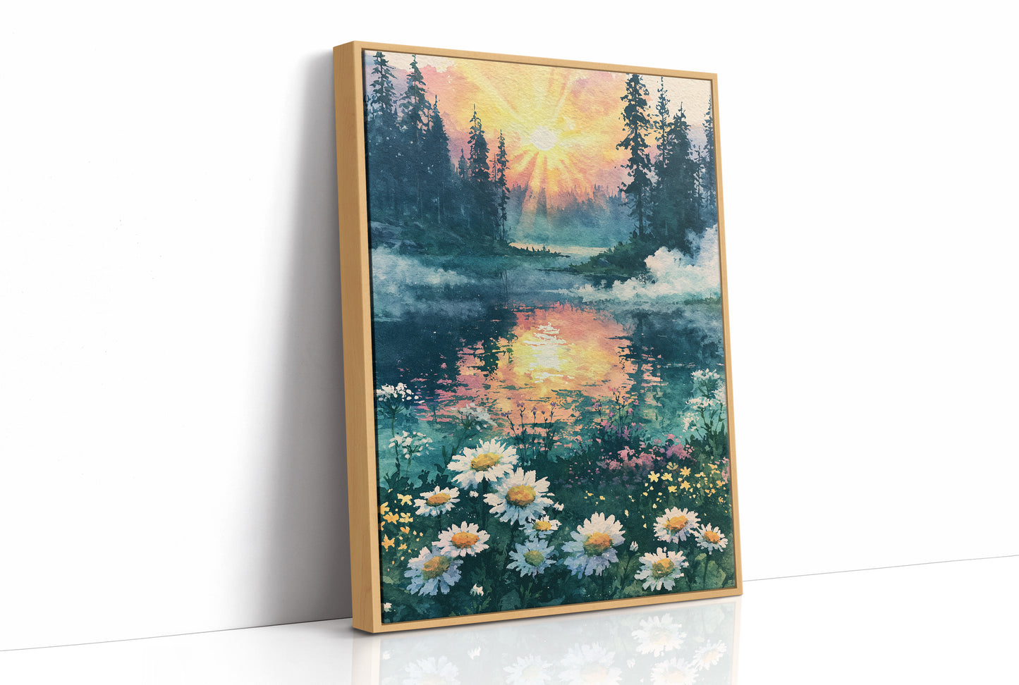 Sunrise Reflected on the Forest Pond