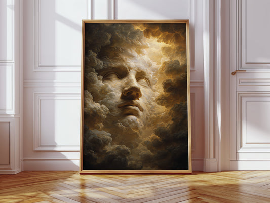 A Face Amongst Golden Clouds