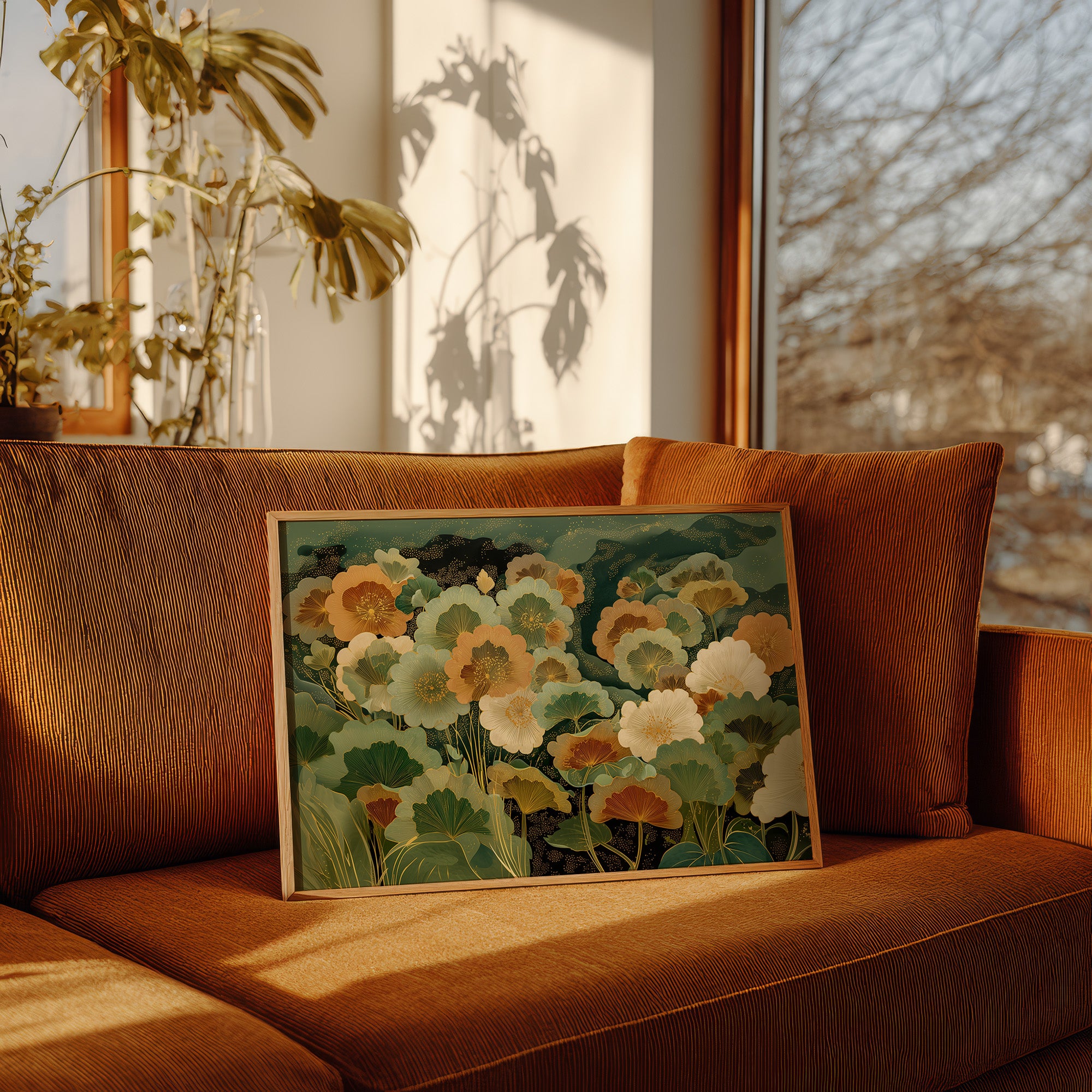 Sunlit Poppies Dance In Jade