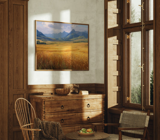 Wheat Fields Bow To Mountain Kings