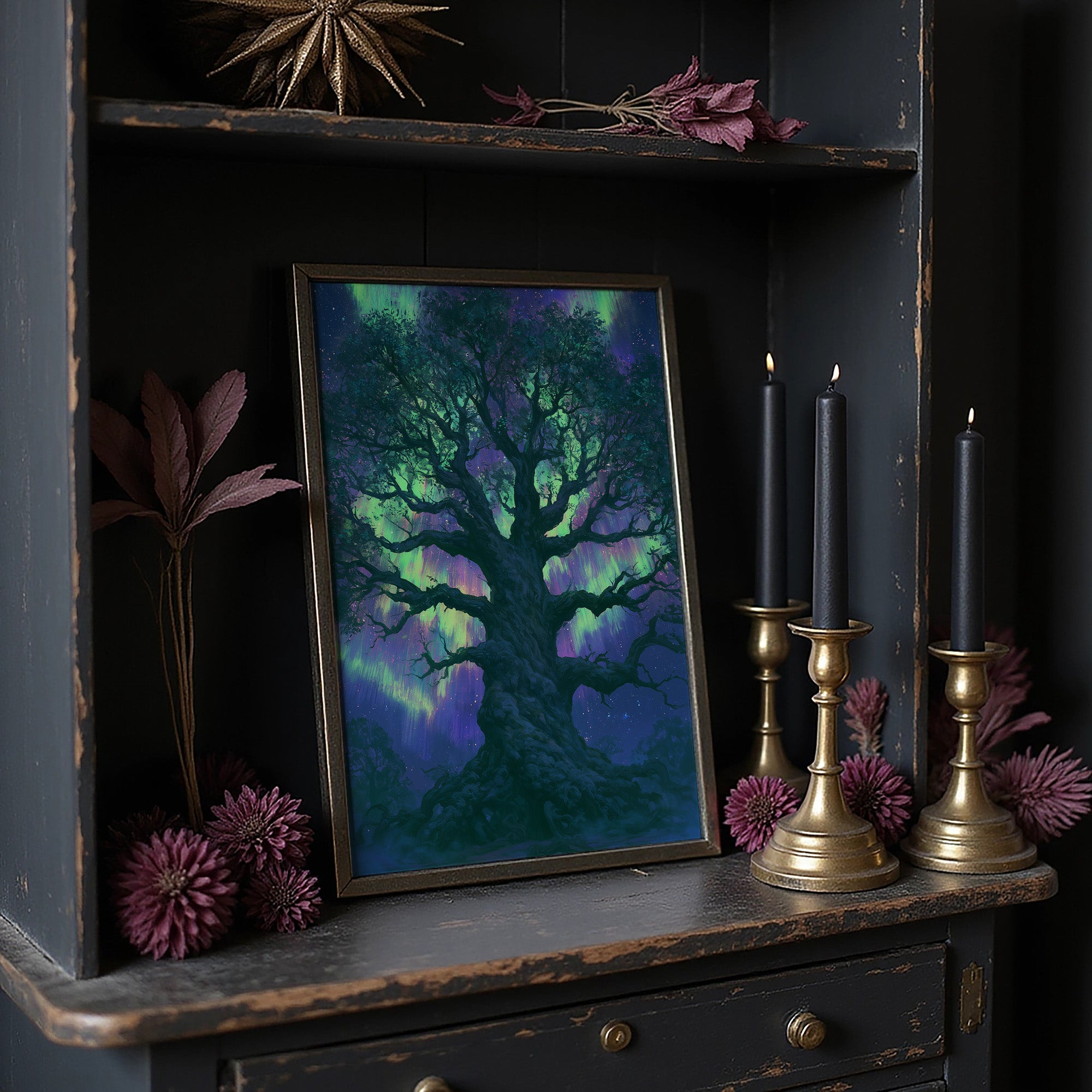 Ancient Oak, Northern Lights