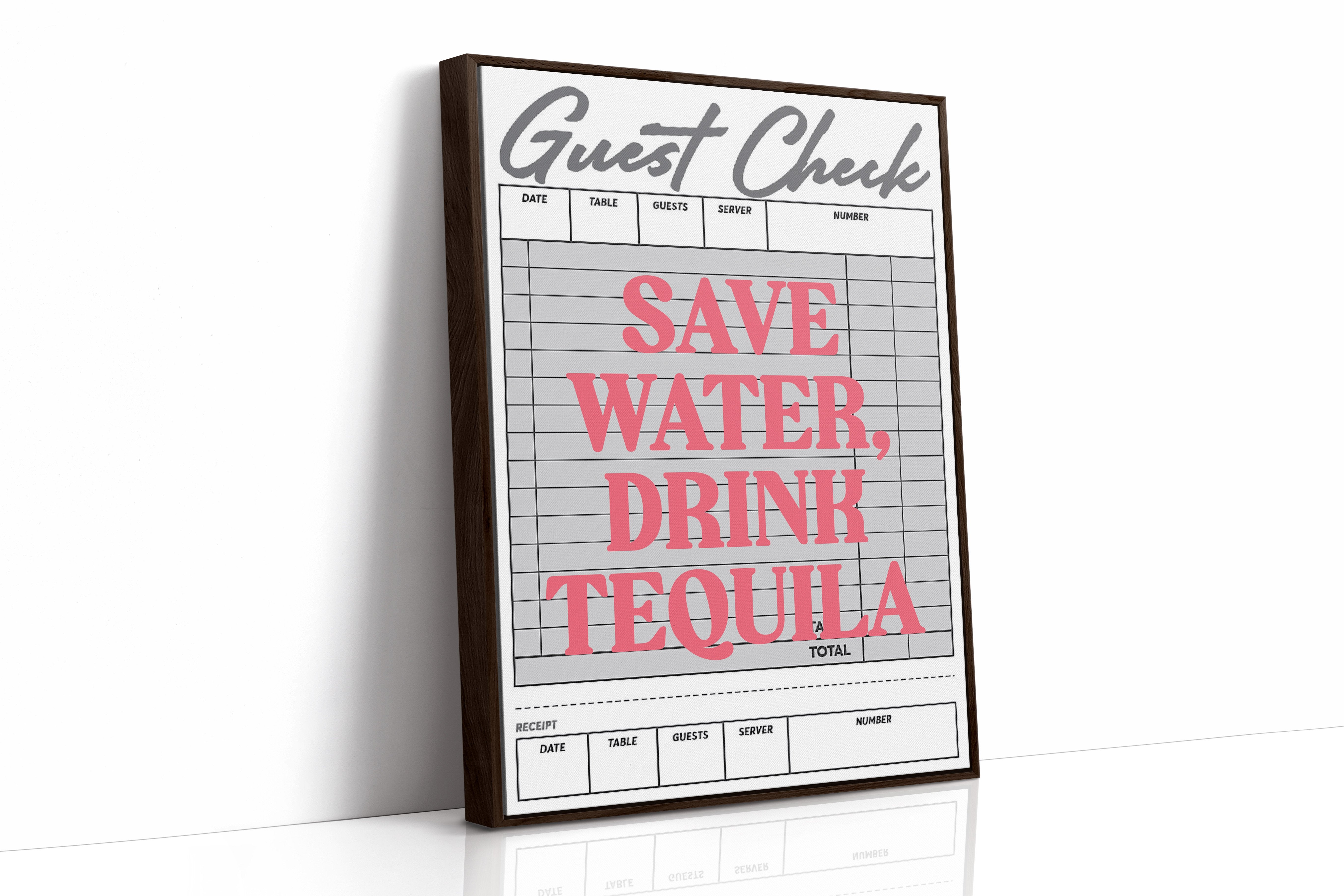 Pink Words On Restaurant Bills