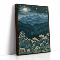 Moonlit Mountains Meet Wildflowers