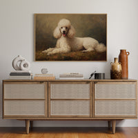 Noble Poodle Rests In Autumn Light
