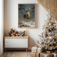 Starlit Stag Wears Winter's Crown