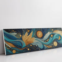 Celestial Currents In Gold And Blue
