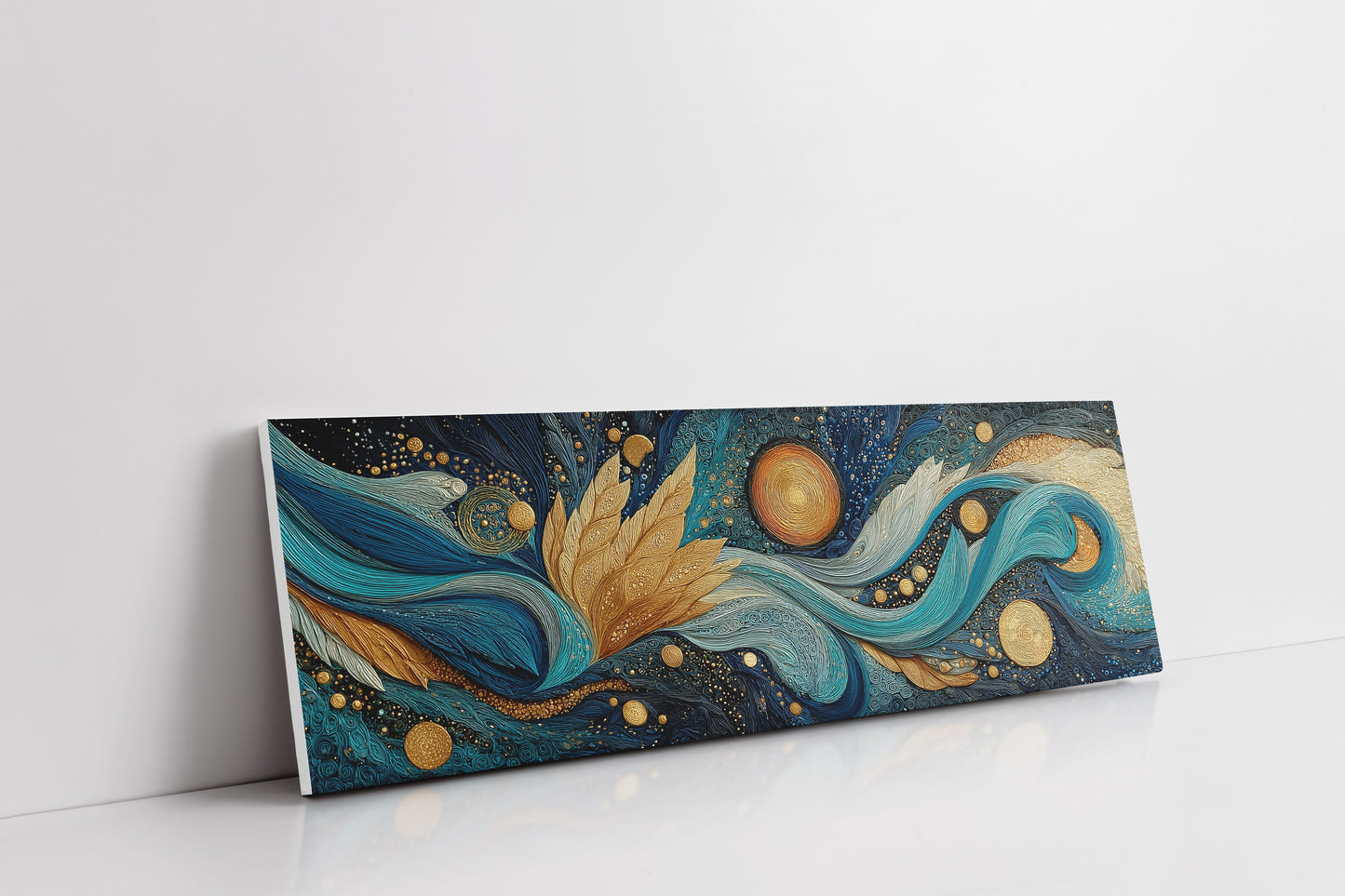 Celestial Currents In Gold And Blue