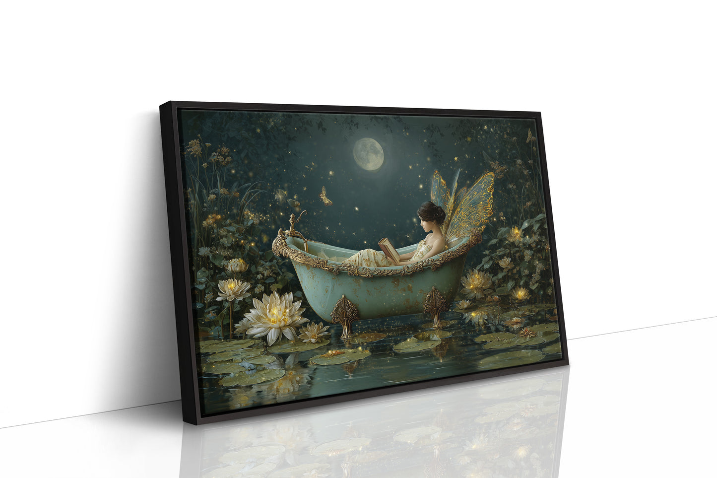 Moonlit Bathing Among Lotus Blooms