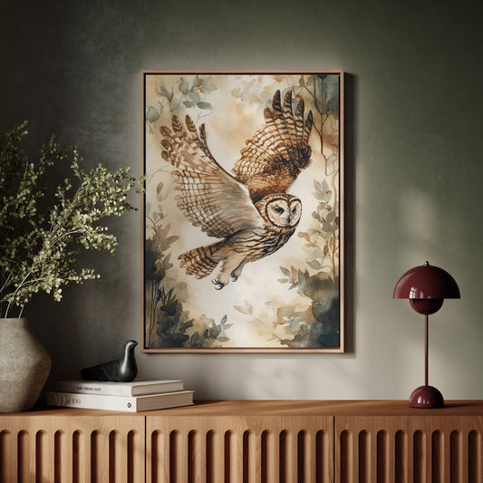 Majestic Owl Watercolor Print - Nature Wildlife Art - Gallery Canvas image 10