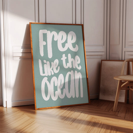 Seafoam Letters Spark Wild Freedom