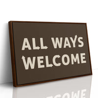 All Ways Welcome Bold Dark Background Print
