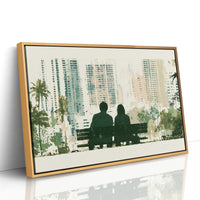 Park Bench, City Backdrop