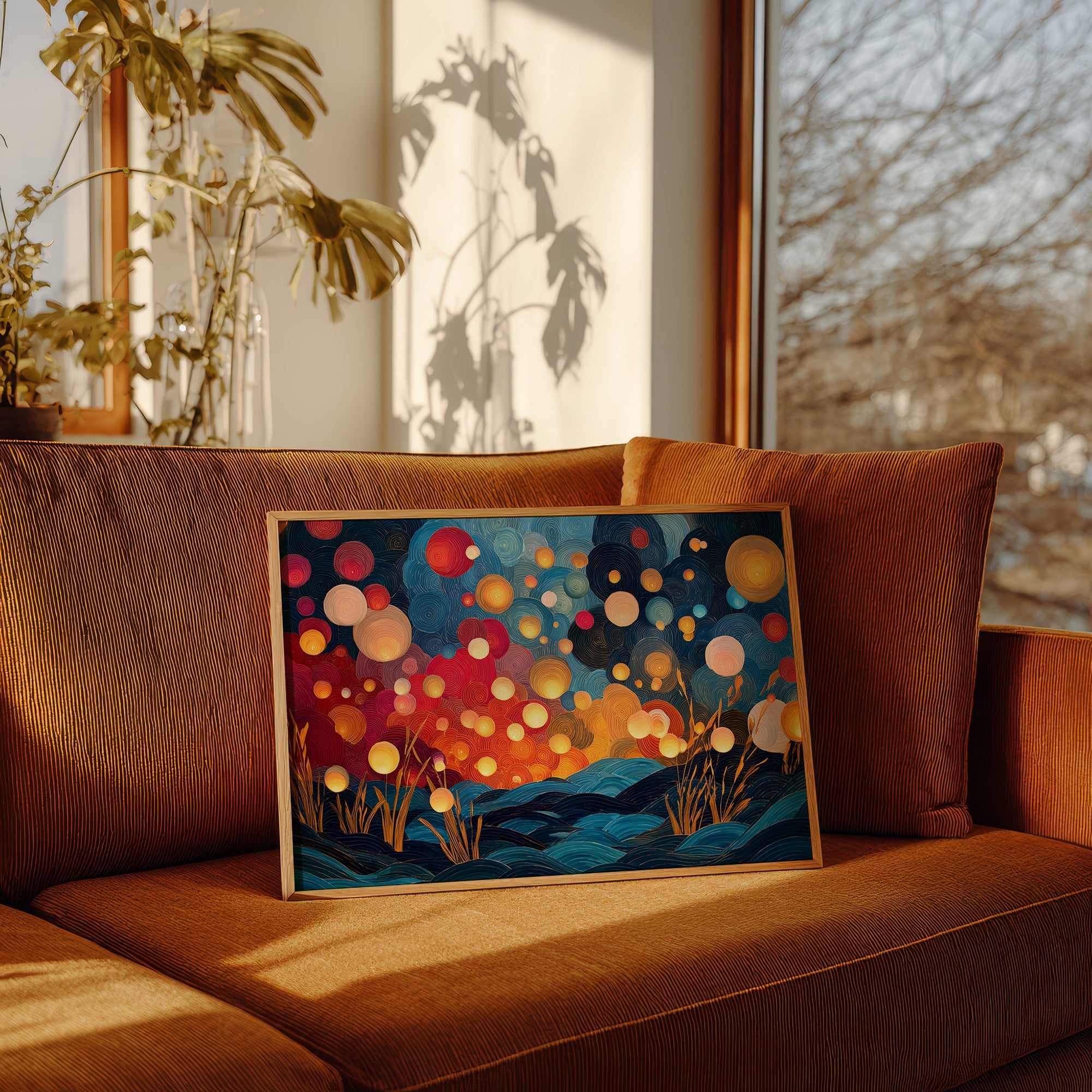 Fireflies Dance Above Midnight Waves