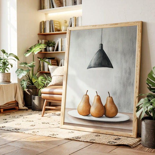 Three Pears Under Industrial Light
