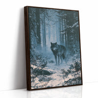 Wolf's Gaze Through Winter Woods