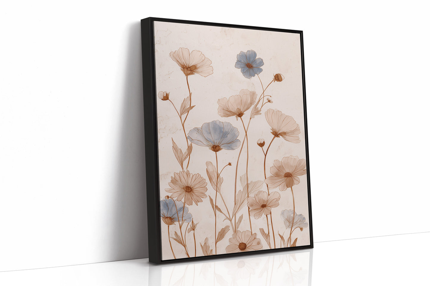 Wildflowers Bloom Against Weathered Wood
