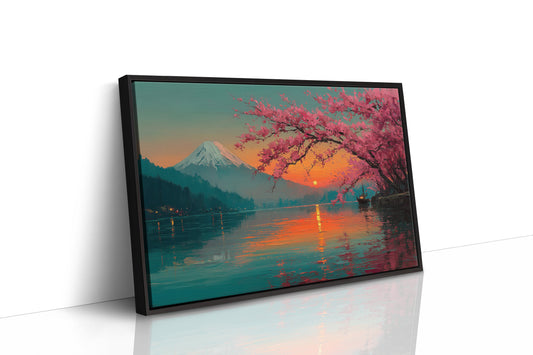 Cherry Blossoms Paint The Sunset Lake