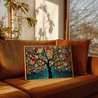 Circles Dance Through Teal Night