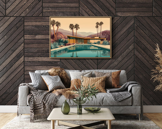 Desert Palms Mirror Modern Serenity