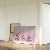 Pink Bows Dance Through Snow Light