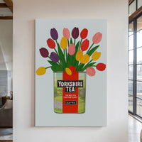 Tulips in a Yorkshire Tea Tin