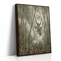 Gibbons Swinging Through Bamboo