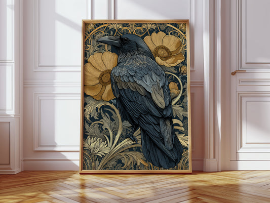 A Raven Among Golden Blooms