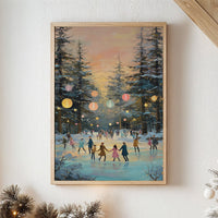 Winter Skaters Dance Under Lanterns