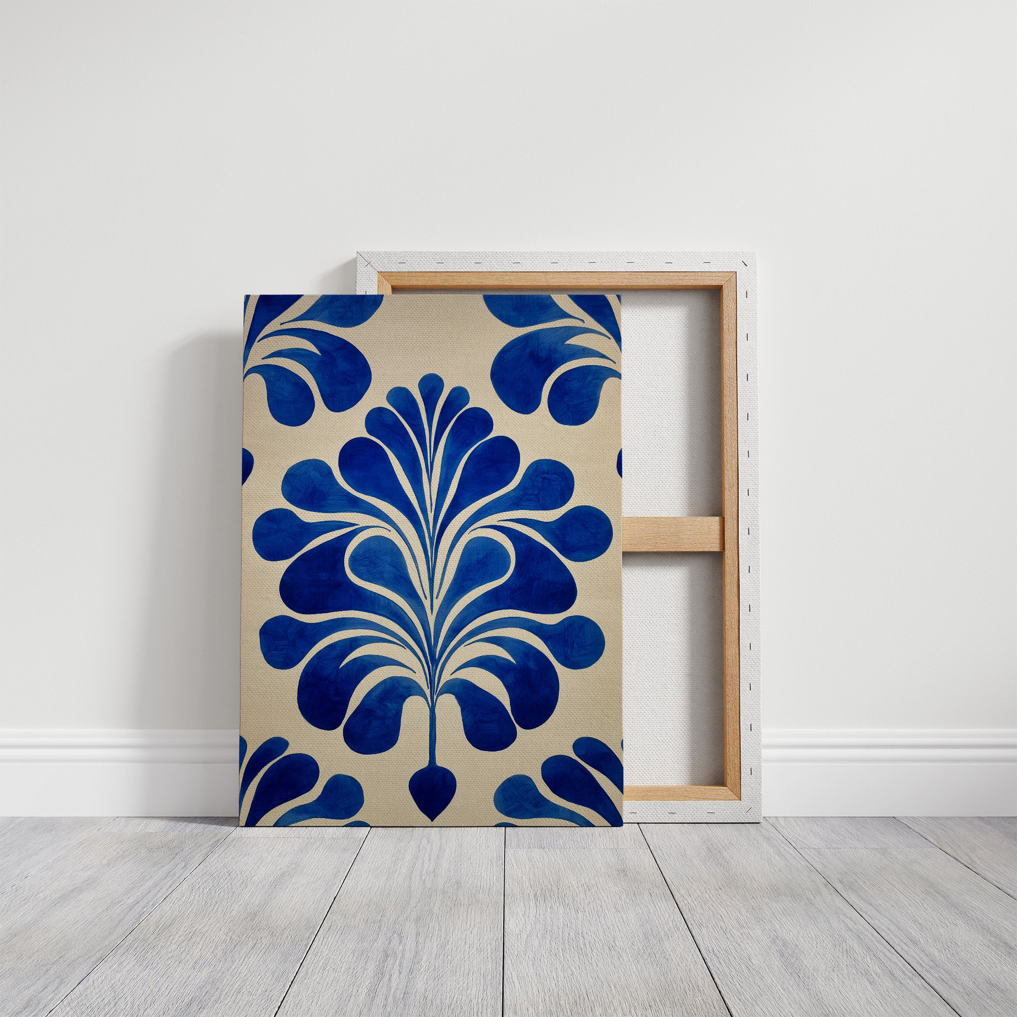 Indigo Petals Dance In Cream