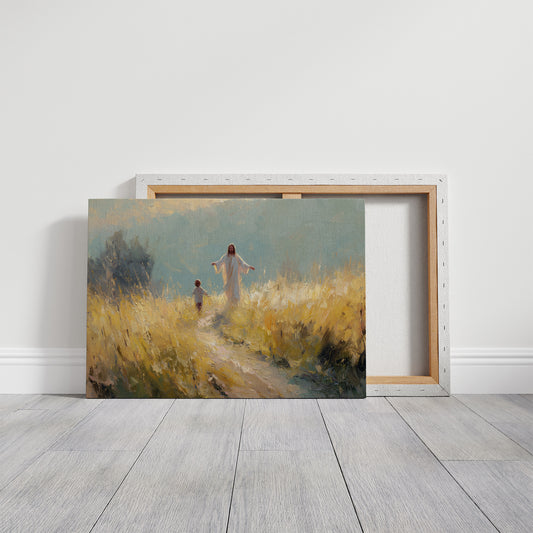 Wheat Field Encounter in Golden Light