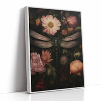 Dragonfly Among Midnight Blossoms