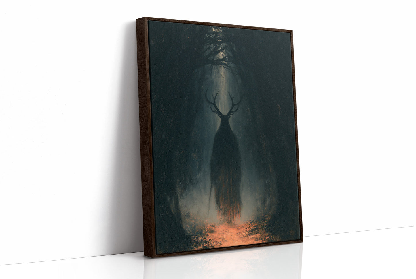 Antlered Shadow In The Dark Woods